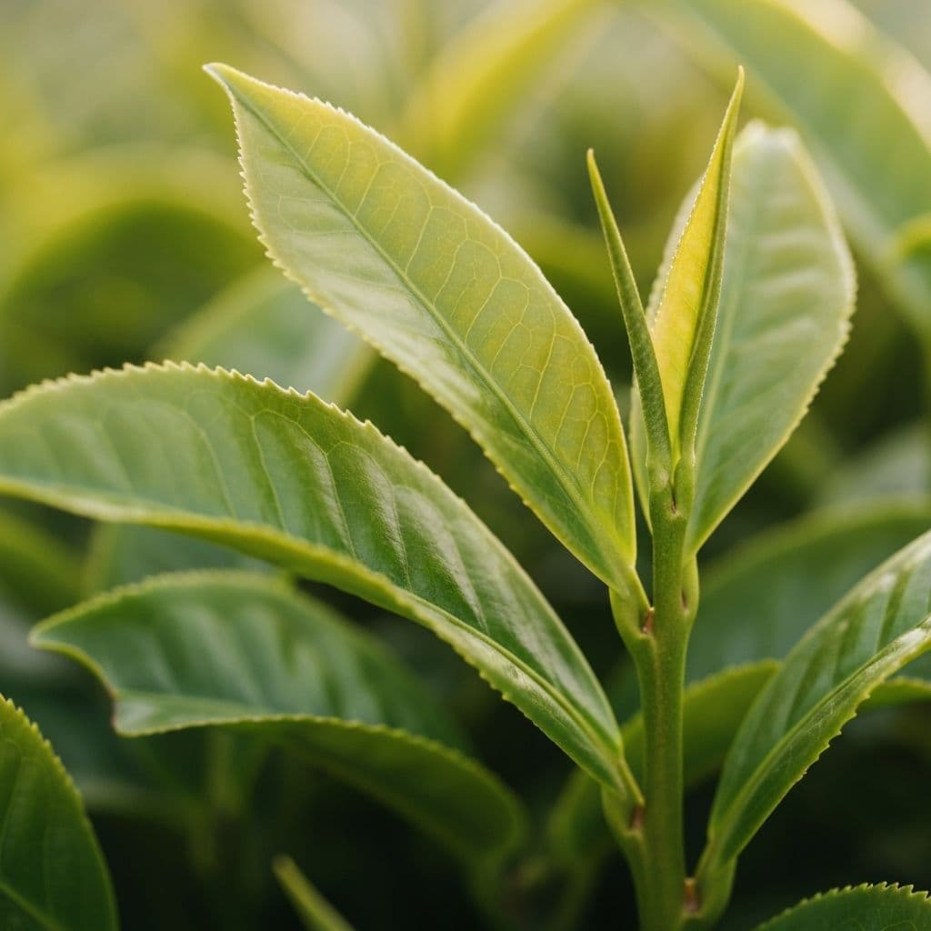 Premium green tea leaves
